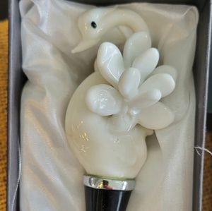 Glass Wine Stopper - Swan